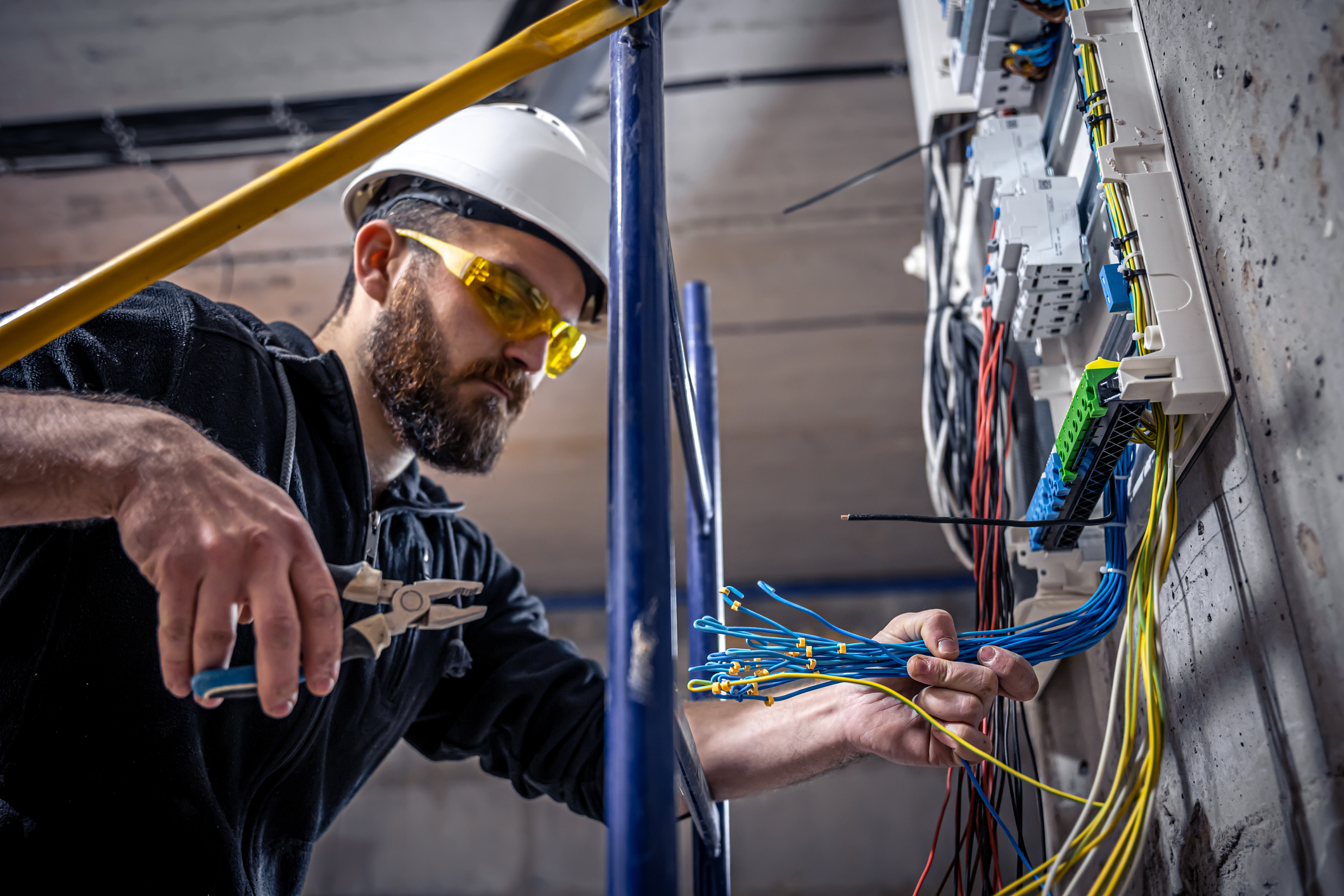  electrician working on system